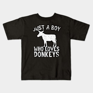 Just A Boy Who Loves Donkeys Kids T-Shirt